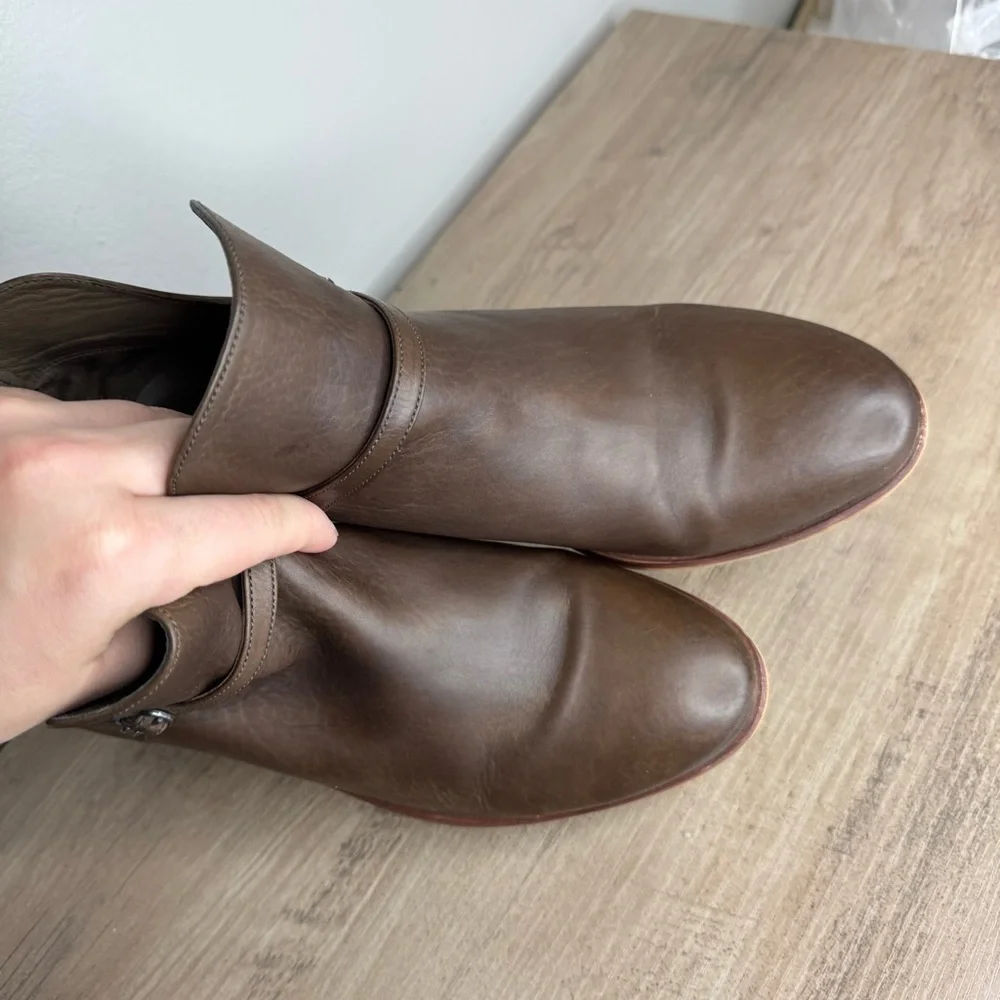 Sam Edelman Palmer Leather Ankle Bootie Size 7 1/2 Brown